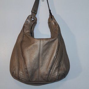 DANIER LEATHER - leather neutral/light metallic shoulder bag.